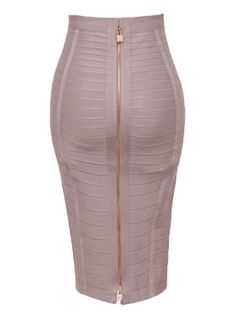 Solid Zipper Bandage Elastic Bodycon Pencil Skirt 58cm Summer Pencil Skirts, Bodycon Pencil Skirt, Ribbed Skirt, Bandage Skirt, Zipper Skirt, Estilo Chic, Womens Pencil Skirts, Skirt Midi, Body Con Skirt