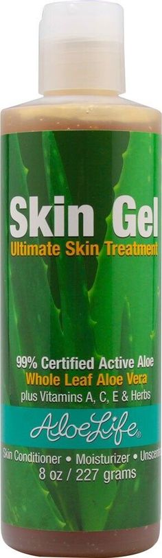 Skin Gel by Aloe Life is a superior soothing topical aloe vera product for the whole family! Made from the fresh juice of the WL aloe vera certified ActivAloe and organic (not powdered) it contains the valuable yellow sap used by the ancients with added herbal extracts plus vitamins A, C, E and more. Skin Gel is the ultimate skin treatment working fast as a skin conditioner and moisturizer. The unique aloe process reserves critical natural occurring consti #SkinWartsOnElbow Skin Gel, Spots On Face, Vicks Vaporub