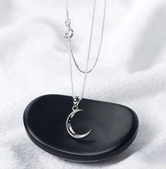 Elegant Silver Charm Necklace With Moon Charm, Sterling Silver Moon Clavicle Chain, Sterling Silver Moon Phase Charm Necklaces, Sterling Silver Moon Clavicle Chain Jewelry, Sterling Silver Moon Phase Necklace, Elegant Sterling Silver Moon Charm Necklace, Elegant Moon Shaped Sterling Silver Charm Necklace, Elegant Sterling Silver Necklace With Moon Charm, Sterling Silver Moon Necklace With Clavicle Chain