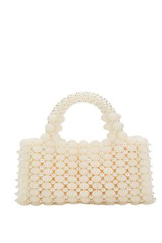 Metz Purse - BIDA Boutique Luxury Beaded Top Handle Evening Bag, Luxury Handheld Beaded Shoulder Bag, Elegant Shoulder Box Bag For Summer, Chic Square Clutch With Top Carry Handle, Chic Square Clutch With Top Handle, Cream Clutch Bag For Party, Embellished Rectangular Summer Bag, Summer Embellished Rectangular Bag, Summer Embellished Rectangular Shoulder Bag