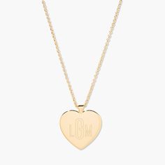 Straight from the heart, this necklace is a must have. We have fallen in love with the 14k gold plated heart shaped pendant that is engraved with your or a special someone’s initials on a long cable chain. This pendant makes a sweet gift for the one you love! Available in 14k gold plated brass Pendant size: 3/4" 17" cable chain with 2" extender Lobster claw closure With engraving this item is FINAL SALE SKU: BYN1200 Personalized Heart Initial Necklace For Anniversary, Personalized Heart Initial Necklace For Anniversary Gift, Personalized Heart Pendant Initial Necklace For Everyday, Elegant Everyday Heart-shaped Name Necklace, Heart-shaped Initial Necklace For Anniversary Gift, Everyday Personalized Heart Initial Necklace, Personalized Heart Pendant Initial Necklace For Anniversary, Personalized Heart Initial Necklace For Everyday, Personalized Heart-shaped Initial Necklace For Everyday