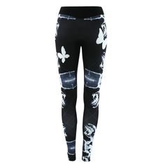 You need this fashion leggings for your casual or sports time. Butterfly print, with elastic low waist, slim silhouette, wear with a simple vest to make a chic sports tyle looks.Material:PolyesterSize:S,M,L,XLColor:As the pictureWaistline:Low WaistPocket:NoFit Type:SkinnyClose Type:ElasticOccasion: CasualThe accessories are not included. Black Elastane Leggings For Streetwear, Black Streetwear Leggings, Black Stretch Leggings With Graphic Print, Trendy Black Yoga Pants For Sports, Casual Stretch Leggings For Streetwear, Spring Streetwear Stretch Leggings, Casual Compression Leggings For Streetwear, Casual Black Yoga Pants For Streetwear, Stretch Printed Bottoms For Streetwear