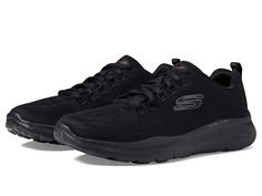 SKECHERS Equalizer 5.0 - Men's Shoes : Black/Black : If you are looking for a versatile pair of shoes which you can wear while running or carrying out your gym sessions, the Skechers Equalizer 5.0 Sneakers are an apt pick. Jersey fabric and synthetic upper. Textile and synthetic lining. Skechers Air-Cooled Memory Foam cushioned comfort insole. Stretch Fit design with stretch laces on the upper for a flexible fit and sock-like comfort. Relaxed Fit offers roomy comfort on the toe and the forefoot. Mesh Sports Walking Shoes With Moisture-wicking, Sports Mesh Walking Shoes With Moisture-wicking, Athletic Fit Fade-resistant Walking Shoes For Sports, Fade-resistant Synthetic Trail Running Shoes For Jogging, Moisture-wicking Synthetic Walking Shoes For Sports, Black Slip-resistant Trail Running Shoes For Sports, Sports Walking Shoes With Air Cushioning, Functional Synthetic Walking Shoes With Moisture-wicking, Athleisure Slip-resistant Running Shoes For Sports