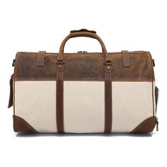 ITEM DETAILS   Material: Canvas 
color: off-white 
Size: L53*W25*H29 (CM) 
Weight: 1.7kg  ITEM OVERVIEW  Elevate your travel experience with the Cotton Canvas Duffle Bag with Shoe Compartment. Designed with the modern traveler in mind, this versatile bag features a dedicated shoe compartment, allowing you to neatly store and transport your footwear without worrying about soiling the rest of your belongings. The spacious main compartment offers ample storage, making it the perfect companion for 3-5 day business trips or weekend getaways. Crafted from durable cotton canvas and accented with premium leather handles, this duffle bag combines style and functionality for a seamless travel experience. Equipped with convenient pockets and a clear internal structure, you can easily organize and ac Luxury Coated Canvas Duffle Bag For Business, Luxury White Tote Travel Bag, Luxury White Travel Bag For Daily Use, White Rectangular Travel Satchel, Luxury White Shoulder Bag For Travel, White Tote Satchel For Travel, White Satchel Duffle Bag With Luggage Sleeve, Luxury Beige Duffle Bag With Large Capacity, Cream Rectangular Bag For Weekend Trips