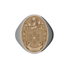 Band Width: 4.25 mm approx. Oval at the top of ring: Width: 13.4 mm x 18.6 mm approx. This Oval Coat of Arms Ring is a classic Gents oval Heraldry ring. Pick your Coat of Arms for customization and your surname origin for this Celtic Ring. The center shield is left free for your family coat of arms, college emblem or family motto making this a unique piece of jewelry to own and give. Heraldry is the practice of designing, displaying, and recording coats of arms and heraldic badges. The practice Luxury 14k White Gold Signet Ring, Luxury Silver Signet Ring For Formal Occasions, Luxury Platinum Signet Ring For Formal Occasion, Luxury Platinum Signet Ring, Luxury White Gold Platinum Signet Ring, Symbolic Formal Signet Ring With Polished Finish, Timeless Silver Engraved Ring Stamped 14k, Classic Sterling Silver Intaglio Ring, Luxury Engraved Signet Ring For Formal Occasions