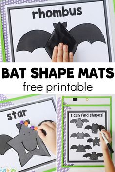 bat shape mats with free printables for kids