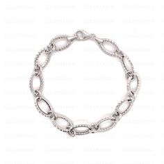 All Our Bracelets Are Made Of REAL 14K GOLD  14K White Gold Textured Oval Link Bracelet, 7.25 Inch, 8.6mm Thick, Real Gold Bracelet, Ladies Bracelet, Women  Shop our 14K Bracelets https://www.etsy.com/shop/GOLDMANIA?ref=seller-platform-mcnav§ion_id=26925987  Shop On Sale items https://www.etsy.com/shop/GOLDMANIA?ref=seller-platform-mcnav§ion_id=1  Metal: 14K White Gold    Width: 8.6 MM  Length: 7.25 IN  Closure: Lobster claw Weight: 3.33 Gram   Links are hollow   SHIPPED FROM NEW YORK CITY FREE Oval White Gold Bracelet As Gift, Oval White Gold Bracelet For Gift, Oval White Gold Bracelet Gift, Formal Oval Link Bracelet With Diamond Cut, Formal Diamond Cut Oval Link Bracelets, White Gold Oval Link Bracelet For Anniversary, Luxury Oval Link Bracelet For Anniversary, Hallmarked Oval Bracelets For Anniversary, Elegant Oval Link Bracelet For Anniversary