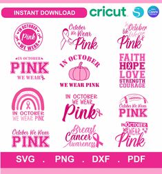 pink svg bundle for cricut