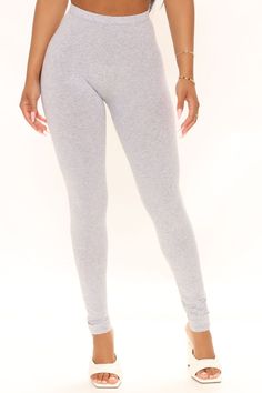 Available In Black, Burgundy, Charcoal, Navy And Olive Mid-Rise Full Stretch Skinny Leg 28 Inch Inseam 95% Cotton 5% Spandex Imported | Kim Basic Legging in Heather Grey size Large by Fashion Nova Gray Leggings, Basic Leggings, Service Women, Sweater Jumpsuit, Free Dresses, Matching Dresses, Grey Fashion, Clothes For Sale, Dresses For Sale