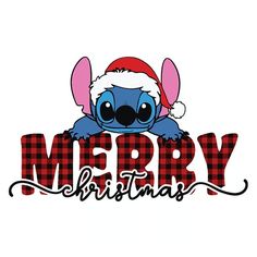 a cartoon character wearing a santa hat with the words merry