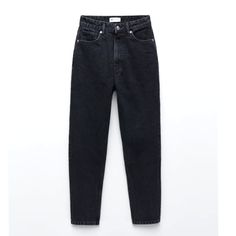 Nwt Zara Classic Mom Fit Black Jeans. Bloggers' Favorite! Super Trendy!!! High Rise, Tapered Leg, Zip Fly. Ankle Length. New With Tags Us Size 2 B84 Zara Black Jeans, Black Mom Jeans, Light Blue Jeans, Classic Jeans, Embroidered Jeans, Zara Jeans, Zara Basic, Premium Denim, Zara Black