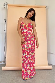 Bright pink floral maxi dress Self: 100% polyester Lining: 100% polyester Large floral print V-cut in front and back Back tie detail Lined until mini length Small measures 45.5” long Runs true to size Sher is 5’3. Waist: 24" Bust: 30B Wearing size Extra Small. Pink Floral Print V-neck Maxi Dress, Pink Maxi Floral Dress For Brunch, Pink Floral Maxi Dress For Brunch, Pink Floral Maxi Dress For Summer, Pink V-neck Maxi Dress With Floral Print, Summer Floral Print Pink Maxi Dress, Summer Pink Printed Maxi Dress, Pink Floral Print Maxi Dress For Summer, Pink Printed Floral Dress For Vacation