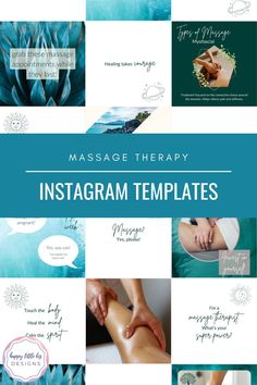 Transform your Instagram feed with my Massage Therapist Instagram Post Templates in calming Blue and Teal hues. Editable in Canva for easy customization. Elevate your social media presence with these professional designs. #MassageTherapist #CanvaDesign #InstagramTemplates Massage Therapy Instagram, Soothing Images, Therapy Practice, Spa Gym, Gym Studio, Swedish Massage