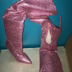 New! Very Sexy, 3” Bling, Pink Rhinestone Steve Madden, Vivianne: Over-The-Knee Heeled Boots, Size 11. Side Zip. Elegant Rhinestone Knee-high Boots For Party, Sparkling Fitted Boots For Party, Fitted Sparkling Boots For Party, Glamorous Thigh-high Party Boots, Rhinestone Knee-high Boots For Party, High Heel Knee-high Boots With Rhinestones For Party, Glamorous Knee-high Boots With Rhinestones, Pink High Heeled Knee-high Boots For Party, Pink Sparkling Boots For Party