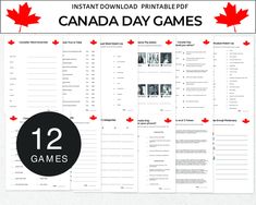 an instant printable game for canadian day games