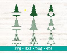 christmas trees svg dxf files