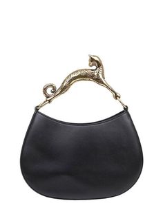 Lanvin Cat Embellished-handle Top Handle Bag in Black | Lyst Evening Hobo Bag With Gold-tone Hardware And Double Handle, Elegant Handheld Baguette Bag With Handle Drop, Chic Handheld Hobo Bag For Evening, Evening Handheld Leather Hobo Bag, Leather Handheld Hobo Bag For Evening, Elegant Handheld Hobo Bag With Gold-tone Hardware, Elegant Evening Hobo Bag With Metal Hardware, Handheld Leather Shoulder Bag For Fashion, Elegant Evening Hobo Bag