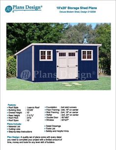 the plans for this shed include two doors and one window