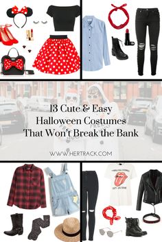 halloween costumes that won't break the bank with text overlay reading 13 cute & easy halloween costumes that won't break the bank