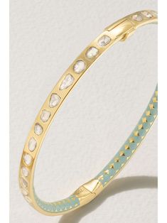 AMRAPALI LONDON 18-karat gold, diamond and enamel bangle Enamel Bangle, Ladies Of London, Net A Porter, Women Collection, Jewellery And Watches, Gold Diamond, Luxury Design, Porter, Bangles