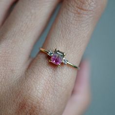 Pink Emerald Cut Tourmaline Jewelry, Pink Emerald-cut Tourmaline Jewelry, Watermelon Tourmaline Jewelry, Watermelon Tourmaline Ring, Tourmaline Engagement Ring, Cut Watermelon, Fall Rings, Pink Tourmaline Ring, Cluster Rings