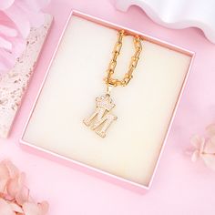 Material: Copper. Color: Gold. Chain Length: 14",16",18",20",22". Process: Gold Plated. Recipient: Women, Mom, Men, Wife, Girl Friend, Children. Product Type: Personalized Jewelry. Gift Type: Crown Necklace. Occasions: Valentine's Day, Mother's Day, Christmas, Birthday, etc. Necklace Type: Name Necklace. Brand: Silviax Jewelry. Item: 2023NE0307. Mother's Day Pendant Necklaces With Chain, Rhinestone Chain Necklace Metal Gift, Mother's Day Pendant Necklace With Chain Detail, Mother's Day Pendant Necklace With Chain, Mother's Day Pendant Charm Necklace With Chain, Personalized Gold Rhinestone Necklace For Gift, Personalized Gold Rhinestone Necklace Gift, Metal Initial Pendant Chain Necklace, Gold Rhinestone Necklace With Gold Chain For Gift