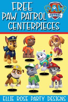 the paw patrol centerpieces are available for purchase in this shopfront advert