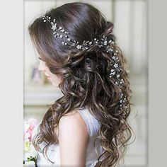 Long Hair Vine with Pearl Flowers Boho Hairstyles For Long Hair, Long Hair Vine, Flower Girl Headpiece, Silver Hair Vine, Hair Vine Bridal, Gold Hair Vine, Wedding Hair Vine, Pearl Hair Vine, Wedding Hair Headband