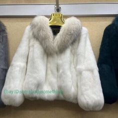 Trendy Fashion Luxury Women 100% Real Fur Coat Fur Collar Warm Winter Casual Jacket Outwear HOT, Womens Coats Jackets White Long Sleeve Outerwear For Winter, Elegant White Long Sleeve Fur Coat, Winter White Outerwear With Faux Fur Trim, Fitted Hooded Fur Coat For Winter, Winter White Outerwear With Faux Fur Trim Long Sleeve, White Faux Fur Trim Outerwear For Work, Winter White Long Sleeve Outerwear With Faux Fur Trim, Elegant Hooded Fur Coat For Fall, Long Fur Coat With Pockets For Spring