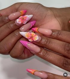 Peach Nail Design Ideas, Peach Nail Ideas, Luv Nails, Stilleto Nails Designs, Teal Nails, Peach Nails, Diy Acrylic Nails, Baddie Nails, Pointed Nails