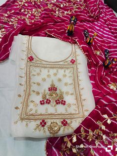 Women's Wear Designer Embroidered Salwar Kameez Dupatta Set , Ethnic Partywear Heavy Handmade Cotton Salwar Kameez Unstitched Dresses Item Details: kurta Fabric: Organza Fabric  Dupatta Fabric: Lite Chiffon Fabric Size  1  -  M(38) 2 - L(40) 3 - XL(42) 4 - XXL(44) Not:- Bottom not available on this.  Note:-  the colors of some picture may slightly vary different monitors. if you have any questions please do not hesitate to contact us!! Work: Handmade Zardogi Work on kurta with Gota work Dupatta Wedding Choli With Gota Work, Straight Kurta Style, White Churidar With Gota Work For Transitional Season, Transitional White Churidar With Gota Work, Traditional Semi-stitched Anarkali Set With Dori Work, White Straight Kurta With Gota Work, White Choli With Resham Embroidery For Transitional Season, Transitional White Choli With Resham Embroidery, White Chanderi Choli For Transitional Season, Transitional Season White Choli With Resham Embroidery