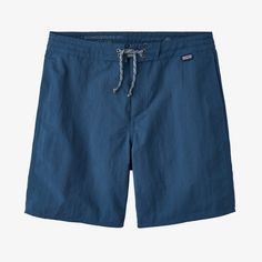 Patagonia Men's Wavefarer® Hybrid Walk Surf Shorts - 18" Summer Outdoor Bottoms In Recycled Polyester, Summer Outdoor Recycled Polyester Bottoms, Lightweight Recycled Polyester Short Bottoms, Outdoor Swim Trunks In Recycled Polyester, Midweight Summer Shorts For Outdoor, Functional Recycled Polyester Summer Shorts, Summer Swim Trunks In Recycled Polyester For Outdoor Activities, Blue Recycled Polyester Shorts, Summer Travel Nylon Bottoms