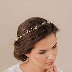 Bohemian Wedding Hairstyles, Flirty Hairstyles, Gold Flower Crown, Long Hair Vine, Chapel Length Veil, Extra Long Hair, Flower Halo, Rose Gold Pearl, Headpiece Jewelry