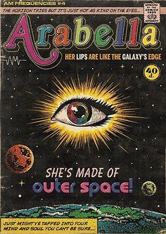 an advertisement for the movie's outer space, featuring an eye and planets in the background