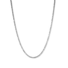 Stunning chain necklace featuring a diamond-cut effect that sparkles so nicely! Great on its own or for layering with other necklaces! Made of 925 Sterling Silver 14K Gold or Rhodium plating Nickel-free & hypoallergenic Chain length: 16" + 3" extension Chain width: 1.6mm Lobster clasp closure Matching bracelet available! Silver Chain Necklace With Brilliant Cut, Formal White Gold Chain Necklace, Diamond Cut, Formal White Diamond-cut Chain Necklace, Silver Tarnish-resistant Chain Necklace With Rectangular Links, Gold-plated Rectangular Chain Necklace With Adjustable Chain, Demi Fine Jewelry, Matching Bracelets, Cleaning Jewelry, Chains Jewelry