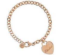 Personalized accessories make thoughtful gifts. Go ahead and pick up this heart charm bracelet for your loved one or treat yourself to this customized piece -- you deserve it! From Veronese Collection® Jewelry. Elegant Customizable Charm Bracelet For Gift, Elegant Customized Charm Bracelet For Anniversary, Classic Heart Pendant Bracelet As Gift, Elegant Heart Shaped Bracelets For Anniversary, Elegant Wedding Heart Bracelet With Charms, Heart-shaped Charm Bracelet For Personalized Gift, Personalized Heart Charm Bracelet Gift, Elegant Customized Charm Bracelet, Classic Personalized Heart Bracelet As Gift