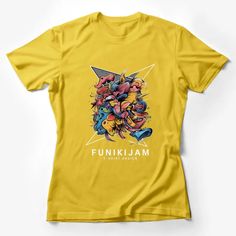 Funky Abstract Art T-Shirt, Colorful Funkijam Graphic Design, Cool Urban Streetwear, Unisex Tee Female T-Shirt Custom graphic T-Shirt.Customize your color Modern Art Styles, Pop Culture Shirts, Vintage Hipster, Graphic Print Shirt, Design Cool, Cyberpunk Style, Novelty Clothing, Urban Streetwear, Feather Design