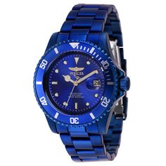 Invicta Pro Diver, Mens Invicta Watches, Metal Crown, Premium Watches, Elapsed Time, Blue Cases, Invicta Watches, Blue Band, Men's Watches