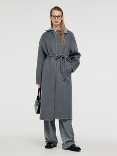 -Wool blend -With belt -Soft and comfortable Step into luxury with this double-faced overcoat, where elegance meets comfort. The soft texture of alpaca fiber combined with the warmth of wool creates a garment that is both stylish and cozy. Its unique design features a practical belt for adjustable fit, ensuring you look your best while feeling at ease in any setting. It is more than just an outfit; it’s an experience.Alpaca Wool Women Overcoat With Knit BeltGoodsNo: 1CDJ6N0A0• Fit Type: Fit• Ela Winter Cashmere Long Wool Coat, Belted Long Wool Coat, Long Wool Belted Outerwear, Long Wool Coat With Belt, Belted Long Wool Outerwear, Long Belted Wool Outerwear, Winter Wool Outerwear With Belted Cuffs, Winter Cashmere Long Sweater Coat, Gray Cashmere Workwear Outerwear