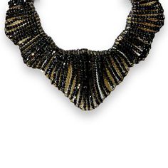 SKU :BCK79H Handmade Collar Necklace 20"" Black Bead Stole Collar Choker Jewelry UPC Code 787976776428 Product feature Adjustable Extender included to adjust length Gemstone Color Black Length (inch) 20 inch Finding Lobster Claw BENEFITS: This stunning piece is a timeless work of art, embodying elegance & wonder. The intricate work will inspire awe and draw a crowd; you will feel amazing with this collar choker necklace on. Make a statement with this fabulous, one-of-a-kind unique piece! The nec Party Black Beaded Crystal Necklace, Black Faceted Beads For Party, Party Embellished Black Necklace, Gold Beaded Necklaces For Evening, Party Crystal Necklaces With Black Round Beads, Black Embellished Necklace For Party, Black Polished Bead Necklaces For Party, Black Crystal Round Bead Necklaces For Party, Party Faceted Beads Choker