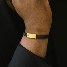 The Grady is a handmade bracelet featuring a slim cowhide leather strap. The design is comfortable, minimalist, straightforward, and stylishly refined.- WIDTH: 8 mm- MATERIAL TYPE: 100% genuine pebbled cowhide leather- CLASP COLOR: Brushed gold- CLASP MATERIAL: 316L stainless steel, 18K gold PVD plated- CLASP TYPE: Magnetic Classic Leather Bracelets For Everyday, Adjustable Yellow Gold Leather Bracelet, Minimalist Bracelets With Stainless Steel Clasp For Everyday Use, Minimalist Bracelets For Everyday Use, Classic Gold Leather Bracelet For Everyday, Luxury Adjustable Leather Bracelet For Everyday Wear, Luxury Gold Leather Bracelets, Luxury Gold Leather Bracelet Adjustable, Luxury Gold Leather Bracelet With Adjustable Fit