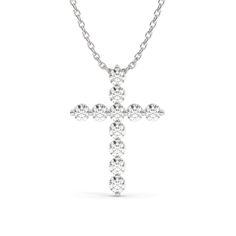 14k Gold Diamond Cross Necklace / 1 CT Floating Diamond Cross Necklace / Moissanite Lab Diamond / Fine jewelry / Unisex gift White Gold Cross Jewelry For Spiritual Style, Spiritual White Gold Cross Jewelry, Timeless White Jewelry With Diamond Accents, Spiritual Diamond Cut Cross Jewelry, Spiritual Diamond-cut Cross Jewelry, Spiritual Cross Jewelry With Diamond Cut, Spiritual Cross Pendant Necklace For Formal Occasions, Diamond Cross Pendant In Diamond White, 14k White Gold Cross Pendant Jewelry