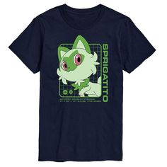 You're sure to love the look of this Men's Pokemon Sprigatito Stats Graphic Tee. You're sure to love the look of this Men's Pokemon Sprigatito Stats Graphic Tee. FEATURES Crewneck Short sleevesFABRIC & CARE Solid: cotton Heather: cotton, polyester Machine wash Imported Size: XXL. Color: Navy. Gender: male. Age Group: adult. Stats Graphic, Pikachu Clothes, Pokemon Sprigatito, Cat Pokemon, Pokemon Hoodie, Pokemon Shirt, Pokemon Shirts, Pokemon Clothes, Type Pokemon