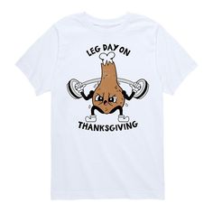 Add the finishing touch to your kid's outfit with this fun Leg Day On Thanksgiving Tee. FEATURES Crewneck Short sleevesFABRIC & CARE Solid colors: cotton; Heather colors: cotton, polyester Machine wash Imported Size: X Large. Color: White. Gender: male. Age Group: kids. Pattern: graphic. Thanksgiving Tee, Kids Pattern, Leg Day, Legs Day, Pattern Graphic, Fabric Care, Solid Colors, Graphic Tee, Age Group