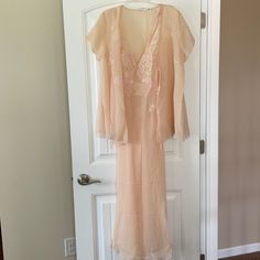 Beautiful!!! Never Worn New Gown Approximately 55 Inches Long Straps Adjustable Floral Touches Makes This Simply Stunning Size Large Vintage Victoria Secret, Garden Of Eden, Sleepwear Robe, Secret Garden, Victoria Secret, Women's Intimates, Eden, Cape, Victoria's Secret