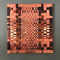 Enjoy the beauty of a stunning copper wall hanging with this Copper Weave Wall Art Tapestry. Created with the beauty of natural copper, this wall art hanging is truly unique and one of a kind. Signifying the beauty of metal art, this wall hanging is absolutely gorgeous!   Give this wall hanging to the person in your life that is transfixed by handmade decor. This handmade tapestry is the ideal new home gift that they will love for many years to come! Copper Wall Decor, Copper Wall Art, Copper Statue, Barn Quilt Designs, Handmade Tapestries, Leather Wall, Wall Decor Metal, Woven Wall Art, Copper Art