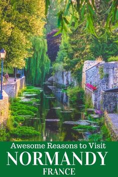 there is a green cover with the words, awesome reason to visit normandy france