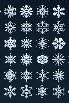 white snowflakes on a dark background