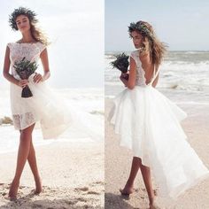 Beach Short Wedding Dresses Sexy High Low Sexy Backless Bateau Romantic Girls Holiday Party Wear Cheap Bridal Gown · flordadesign · Online Store Powered by Storenvy Girls Holiday Party, Short Wedding Dress Beach, Short Lace Wedding Dress, Summer Wedding Dress Beach, Beach Bridal Gown, Beach Wedding Dresses, Boho Bridal Gowns, Summer Beach Wedding, Romantic Girl