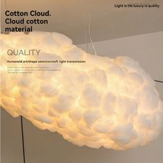 a large cloud lamp hanging from the ceiling